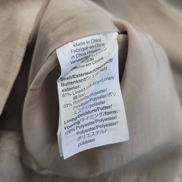 NWT J. Crew Peplum Stretch Linen Blend Sheath Dress Sz 14 Flax Oatmeal Office - Picture 8 of 12